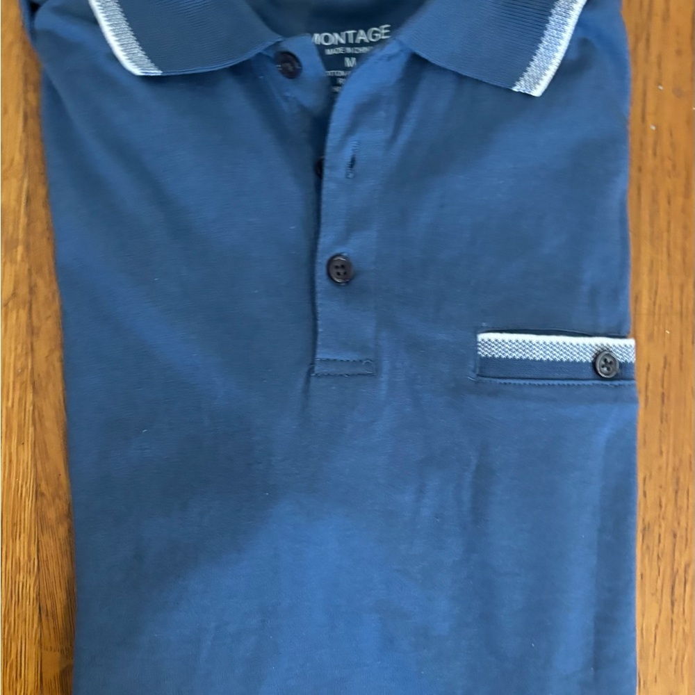 Montage Blue Polo Shirt for Men, NWT